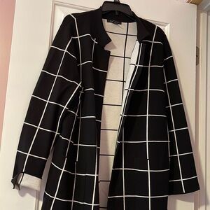 Black and off white long elegant sweater